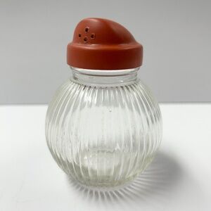 Hazel Atlas 1940's Red Lid  Vertical Rib Clear Glass Salt Shaker Replacement